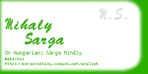 mihaly sarga business card